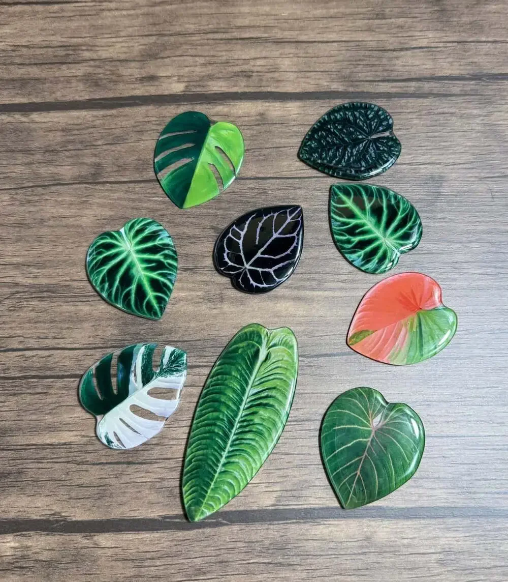 9pc Plant Leaf Shaped Fridge Magnets Decorative Refrigerator Magnets